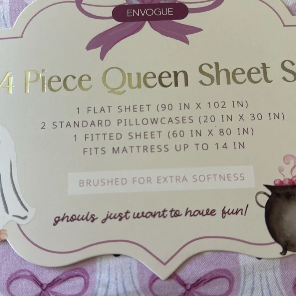 👻🎀ENVOGUE Halloween Pink bow and ghost queen sheet set 🎀👻